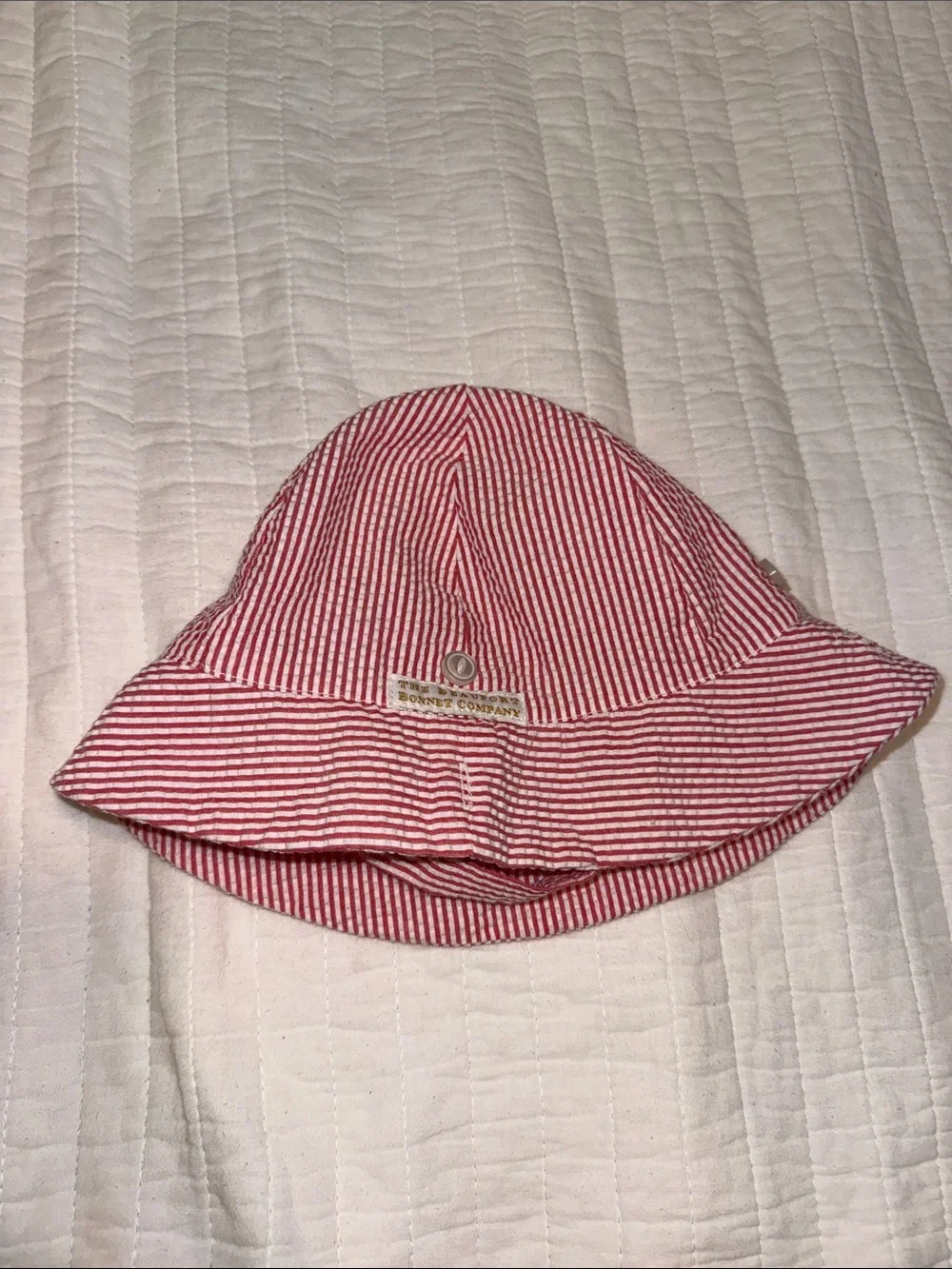 EUC RARE Set of 2 TBBC Boys Summer Beach Hats Red Seersucker Blue Gingham